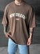 Мужская oversize футболка с принтом в коричневом цвете pm289 фото 3