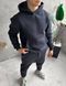 Мужской oversize костюм худи+брюки в графитовом цвете fhs2 фото 2