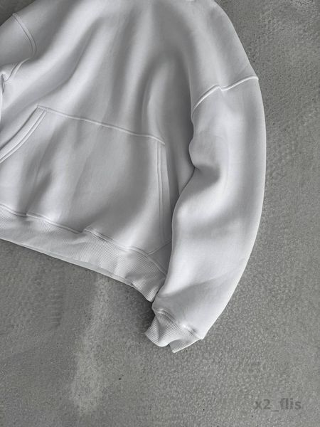 Чоловіче oversize худі на флісі у білому кольорі x2_flis фото