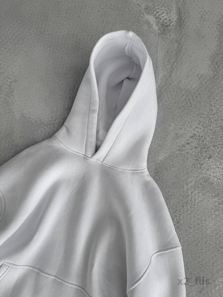 Чоловіче oversize худі на флісі у білому кольорі x2_flis фото