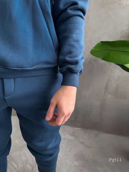 Мужской oversize костюм на флисе в синем цвете pgt11n фото