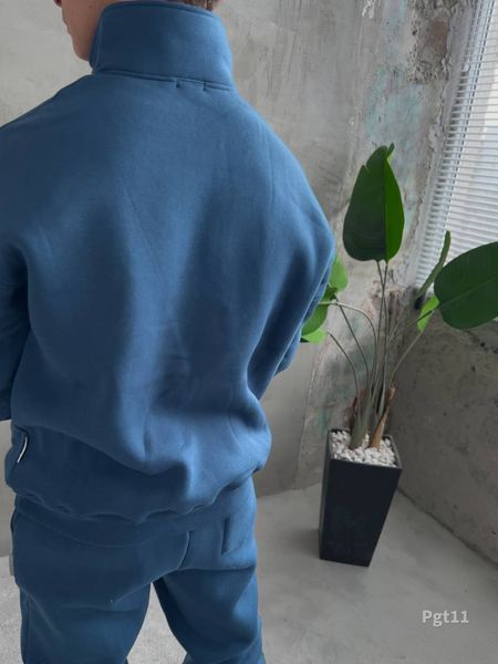 Мужской oversize костюм на флисе в синем цвете pgt11n фото