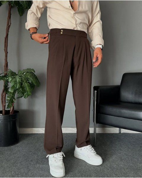 Мужские брюки Baggy в коричневом цвете br7-S фото