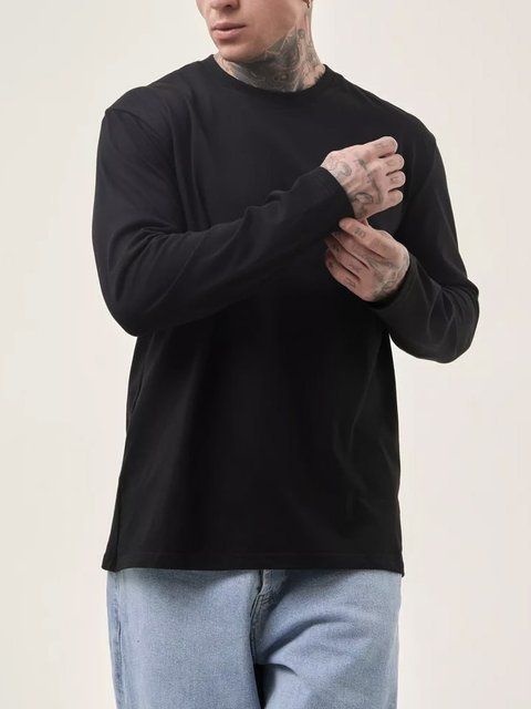Мужской лонгслив в черном цвете 1040black фото
