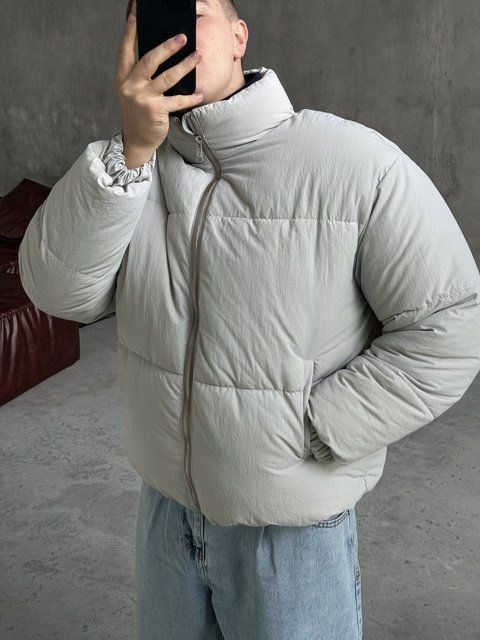 Мужской oversize пуховик в сером цвете curt1gr фото