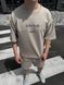 Чоловічий oversize костюм футболка + шорти у бежевому кольорі нф1853 фото 2
