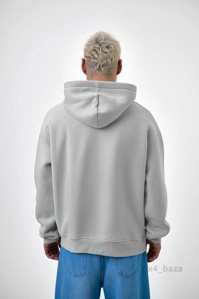 Чоловіче oversize худі у сірому кольорі x4_baza-Xs фото