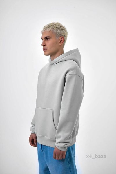 Чоловіче oversize худі у сірому кольорі x4_baza-Xs фото