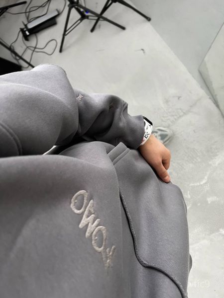 Мужское oversize худи на флисе в темно-сером цвете vfic9 фото