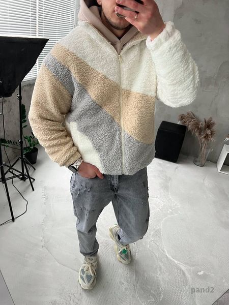 Чоловічий утеплений бомбер у білому кольорі pand2 фото
