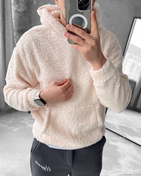 Чоловіче oversize худі у бежевому кольорі xbar3 фото