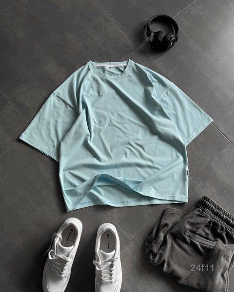 Мужская oversize футболка в голубом цвете 24f11-Xs фото