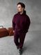 Мужской oversize спортивный костюм худи+брюки в бордовом цвете kos49 фото 2