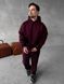 Мужской oversize спортивный костюм худи+брюки в бордовом цвете kos49 фото 1