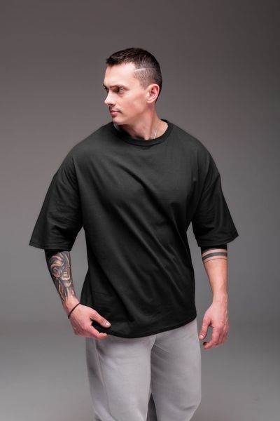 Мужская oversize футболка в черном цвете 2387bl фото