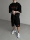 Мужской oversize комплект футболка+шорты с надписью в черном цвете hp327-S фото 5
