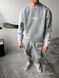 Мужской oversize костюм свитшот+брюки в светло-сером цвете fom1v фото 1