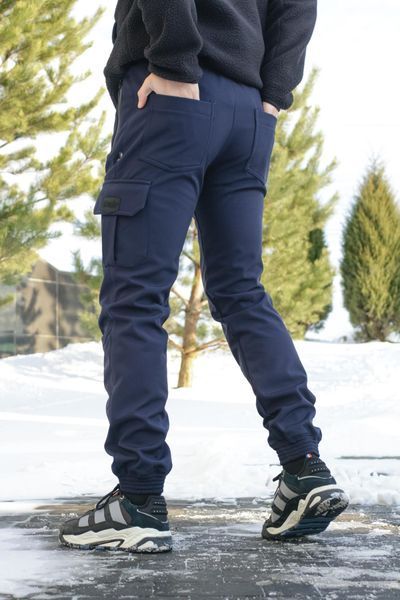 Мужские брюки Softshell на флисе в синем цвете 1589544223 фото