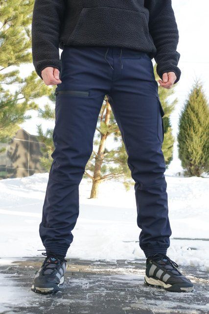 Мужские брюки Softshell на флисе в синем цвете 1589544223 фото