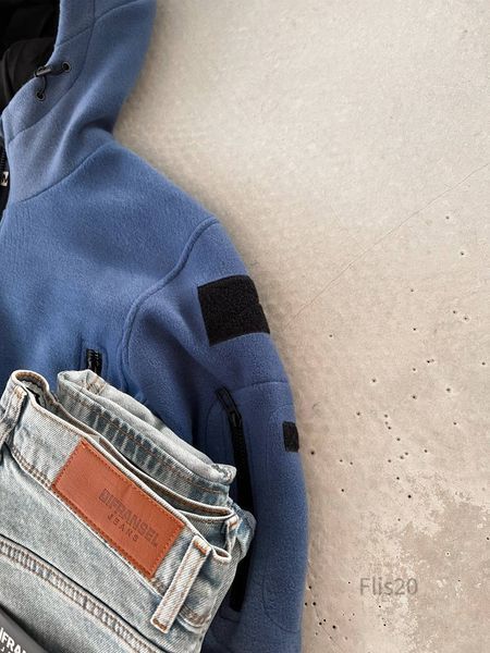Мужская флисовая oversize кофта в синем цвете flis20 фото