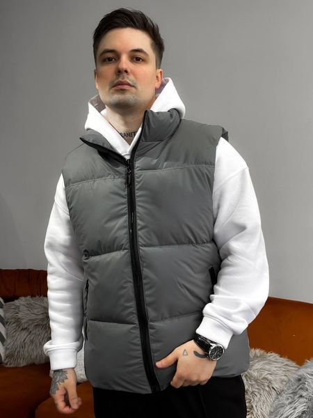 Чоловіча oversize жилетка у сірому кольорі jl11 фото