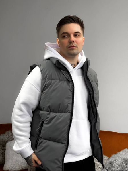 Чоловіча oversize жилетка у сірому кольорі jl11 фото