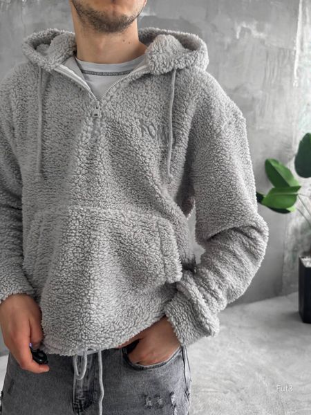 Чоловіче oversize худі у світло-сірому кольорі fut3n фото