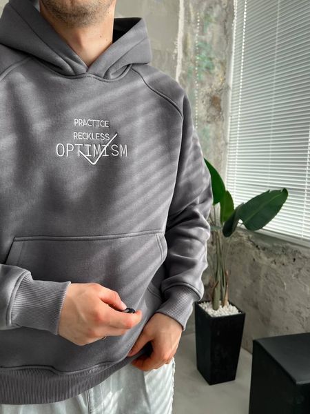 Чоловіче oversize худі у темно-сірому кольорі pv6x9 фото