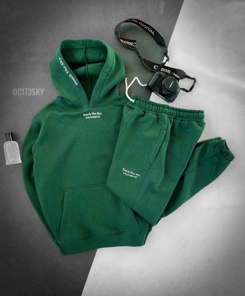 Мужской oversize спортивный костюм в зеленом цвете oc173sky фото
