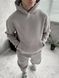 Мужской oversize костюм худи+брюки в сером цвете fhs3 фото 5