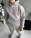 Мужской oversize костюм худи+брюки в сером цвете fhs3 фото 3