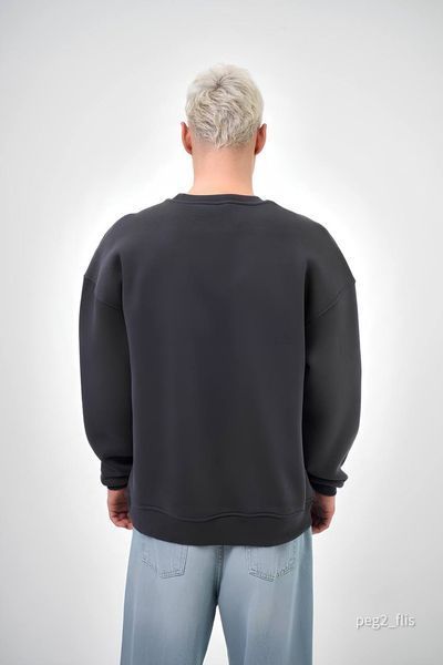 Чоловічий oversize світшот у графітовому кольорі peg2_flis фото