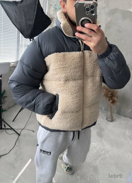 Мужская зимняя oversize куртка в бежевом цвете lebr9 фото