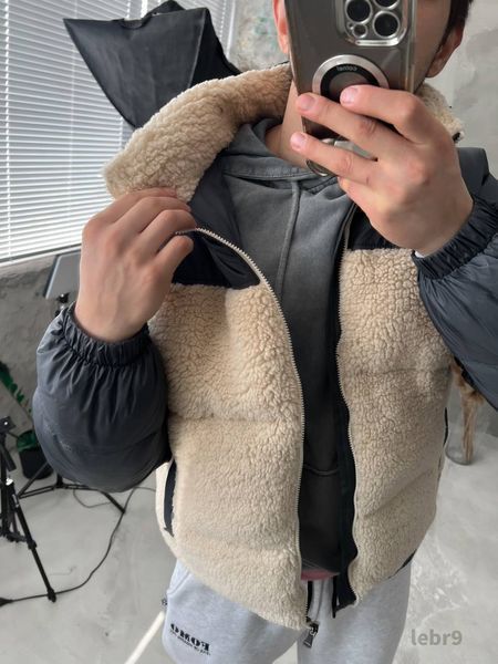 Мужская зимняя oversize куртка в бежевом цвете lebr9 фото