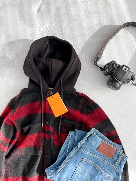 Чоловіча oversize сорочка у червоному кольорі rbk1 фото