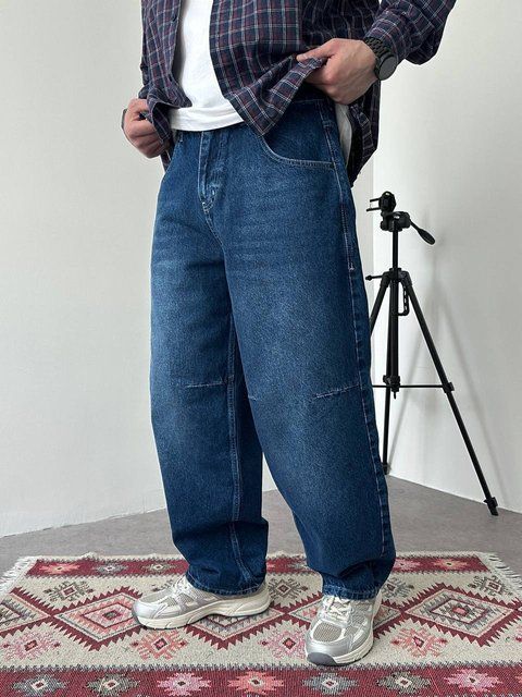 Мужские объемные джинсы Baggy в темно-синем цвете bj2955v-28 фото