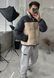 Мужская зимняя oversize куртка в бежевом цвете lebr9 фото 3