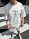 Чоловічий oversize костюм футболка + шорти у білому кольорі нф854 фото 1