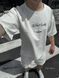 Чоловічий oversize костюм футболка + шорти у білому кольорі нф854 фото 5