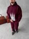 Мужской oversize спортивный костюм с принтом в бордовом цвете kos29 фото 4