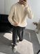 Чоловічий oversize светр у бежевому кольорі sw82 фото 5