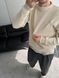 Чоловічий oversize светр у бежевому кольорі sw82 фото 3