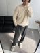Чоловічий oversize светр у бежевому кольорі sw82 фото 2