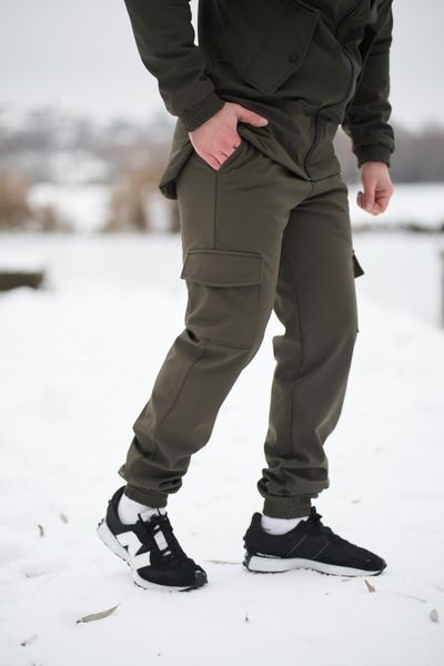 Мужские утепленные брюки Softshell в цвете хаки 1589541281 фото