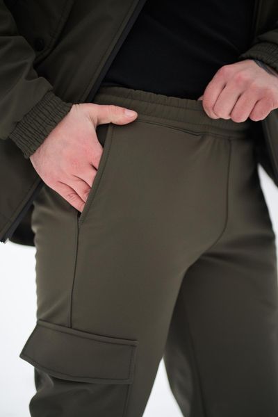 Мужские утепленные брюки Softshell в цвете хаки 1589541281 фото