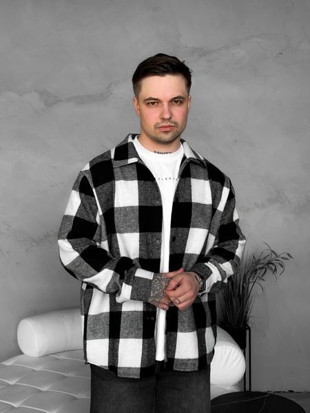 Мужская oversize рубашка в клетку kl3v-S фото