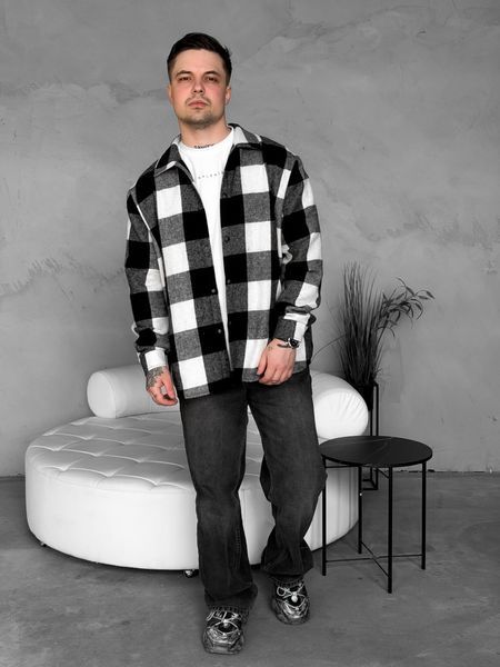 Мужская oversize рубашка в клетку kl3v-S фото