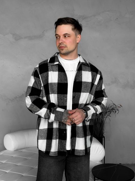 Мужская oversize рубашка в клетку kl3v-S фото
