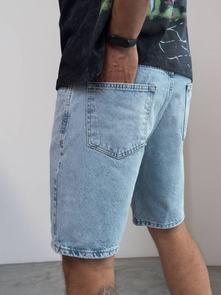 Чоловічі джинсові oversize шорти у блакитному кольорі 2864-k14 фото
