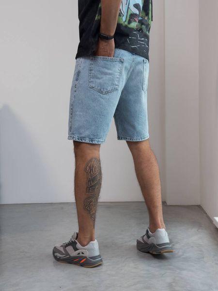 Чоловічі джинсові oversize шорти у блакитному кольорі 2864-k14 фото